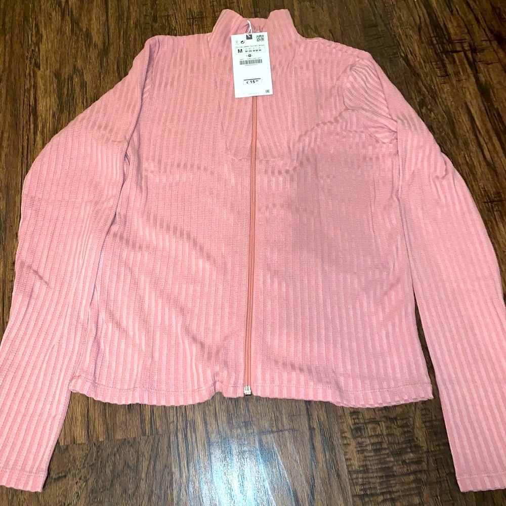 Ribbed Light weight Zip Up